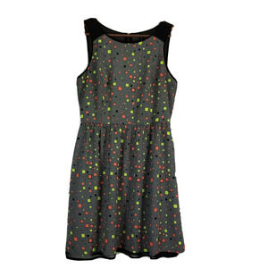 Eric Lani Juniors Dress Medium Black Polka Dot Sleeveless Knee Length